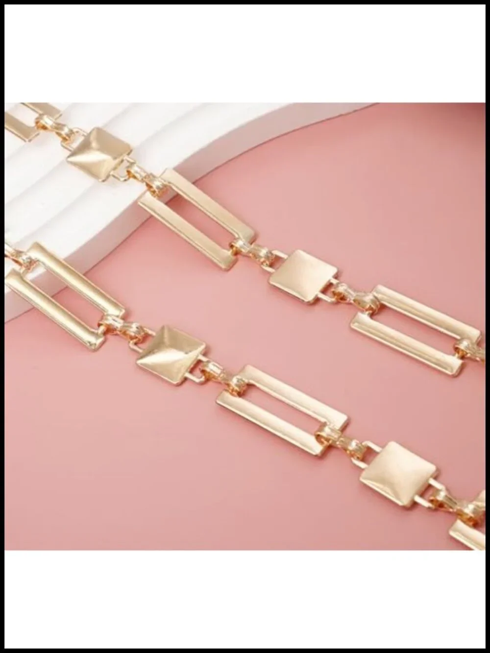 Metal Waist Chain Adjustable Link Belt for Women